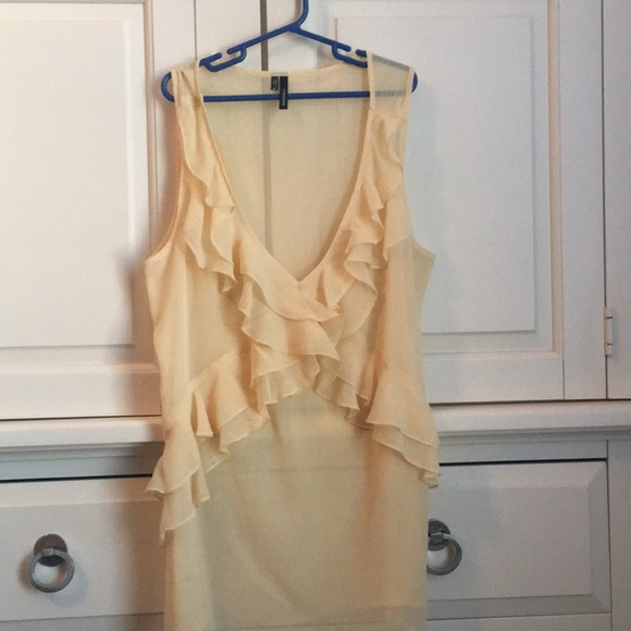 Yellow Dressy Ruffle Tank - Picture 2 of 2